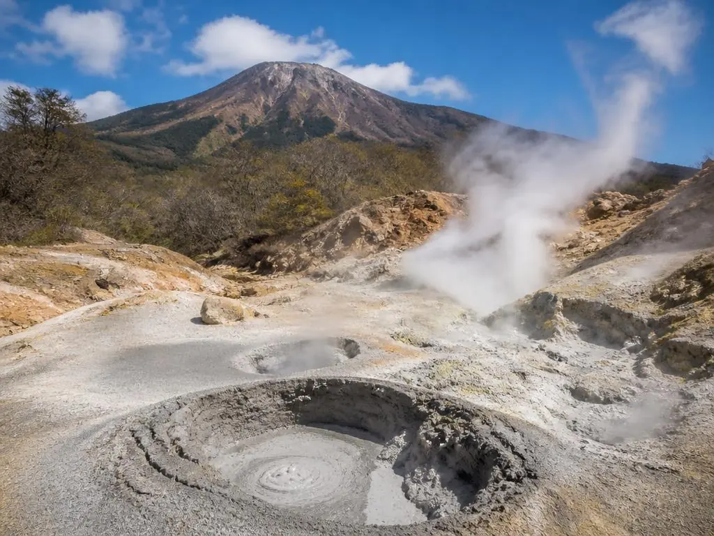 Steaming mud pots below the Rincón de la Vieja volcano